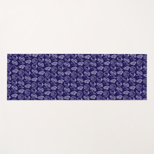 Met de hand getekende schelp-patroon yoga mat (Voorkant (horizontaal))
