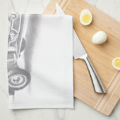 met de hand getekende  schets van de brandweerwage theedoek (Quarter Fold)