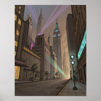 Met de Hand Getekende Schets van Futuristische Sta Poster