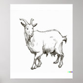 met de hand getekende schets van schapen in Ukiyo- Poster (Voorkant)