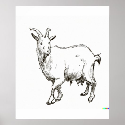 met de hand getekende schets van schapen in Ukiyo- Poster (Voorkant)