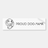 met de hand getekende schets zwarte witte puppy bumpersticker (Voorkant)
