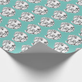 met de hand getekende schets zwarte witte puppy cadeaupapier (Hoek)