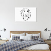 met de hand getekende schets zwarte witte puppy canvas afdruk (Insitu (Slaapkamer))