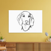 met de hand getekende schets zwarte witte puppy canvas afdruk (Insitu (Woonkamer))