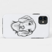met de hand getekende schets zwarte witte puppy Case-Mate iPhone case (Achterkant (horizontaal))
