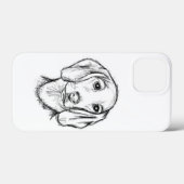 met de hand getekende schets zwarte witte puppy Case-Mate iPhone case (Achterkant (horizontaal))