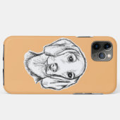 met de hand getekende schets zwarte witte puppy Case-Mate iPhone case (Achterkant (horizontaal))