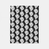 met de hand getekende schets zwarte witte puppy fleece deken (Voorkant)