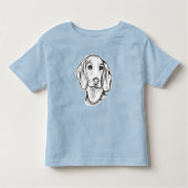 met de hand getekende schets zwarte witte puppy kinder shirts (Voorkant)