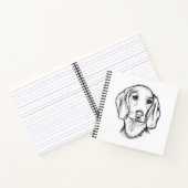 met de hand getekende schets zwarte witte puppy notitieboek (Binnen)