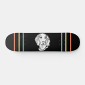 met de hand getekende schets zwarte witte puppy persoonlijk skateboard (Horizontaal)