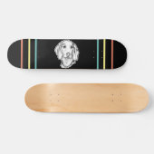 met de hand getekende schets zwarte witte puppy persoonlijk skateboard (Horizontaal)
