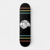 met de hand getekende schets zwarte witte puppy persoonlijk skateboard (Voorkant)