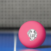 met de hand getekende schets zwarte witte puppy pingpongbal (Net)