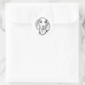 met de hand getekende schets zwarte witte puppy ronde sticker (Tas)