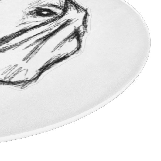 met de hand getekende schets zwarte witte puppy snijplank (Hoek)