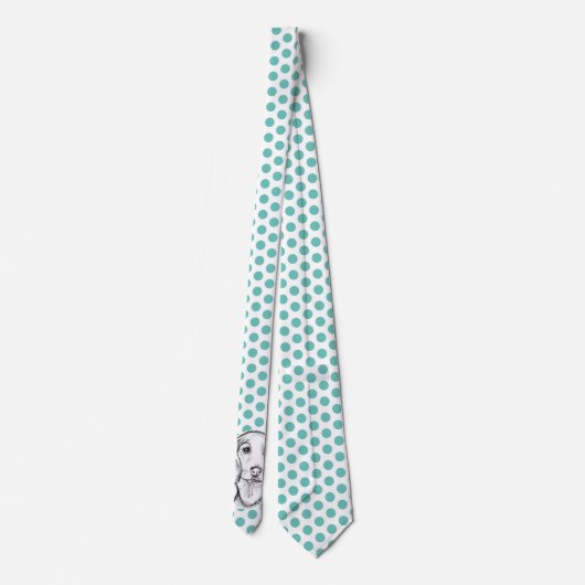 met de hand getekende schets zwarte witte puppy stropdas (Achterkant)