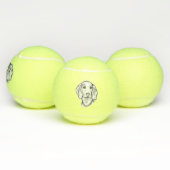 met de hand getekende schets zwarte witte puppy tennisballen (Multi)
