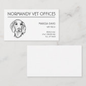 met de hand getekende schets zwarte witte puppy visitekaartje (Voorkant / Achterkant)