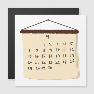 Met de Hand Getekende September Maandkalender Cade