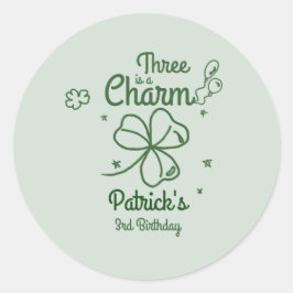 Met de Hand Getekende Shamrock Verjaardag Elke Lee Ronde Sticker