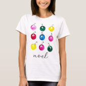 Met de hand getekende siernoel met Retro-Kersthand T-shirt (Voorkant)