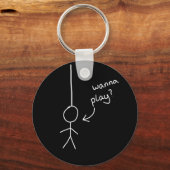 met de hand getekende sleutelhanger van de figuur  (Voorkant)