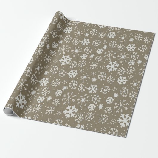 Met de hand getekende sneeuwvlokkenstorm met plati cadeaupapier (Uitgerold)