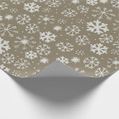 Met de hand getekende sneeuwvlokkenstorm met plati cadeaupapier (Hoek)