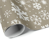 Met de hand getekende sneeuwvlokkenstorm met plati cadeaupapier (Rol Hoek)