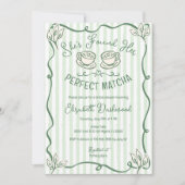 Met de hand getekende speelse perfect matcha bruid kaart (Voorkant)