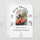 Met de hand getekende, speelse platte kerstkaart (Voorkant)
