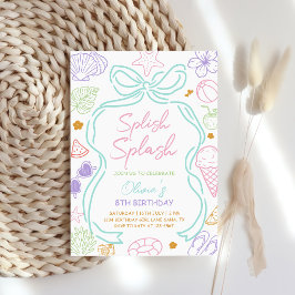 Met de Hand Getekende Spetter Spat Summer Verjaard Kaart