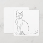 Met de hand getekende Sphynx kat Minimalistisch on Kaart (Voorkant / Achterkant)