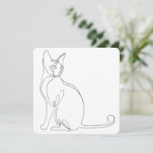 Met de hand getekende Sphynx kat Minimalistisch on Kaart (Staand voorkant)