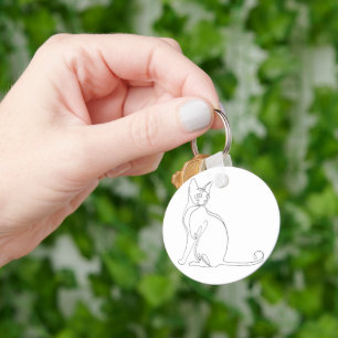 Met de hand getekende Sphynx kat minimalistisch on Sleutelhanger