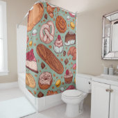 Met de hand getekende, stijlvolle, stijlvolle, kle douchegordijn (In situ)