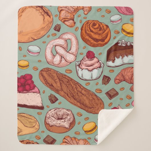 Met de hand getekende, stijlvolle, stijlvolle, kle sherpa deken (Voorkant)