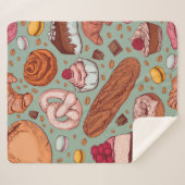 Met de hand getekende, stijlvolle, stijlvolle, kle sherpa deken (Voorkant (horizontaal))