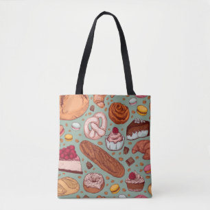 Met de hand getekende, stijlvolle, stijlvolle, kle tote bag