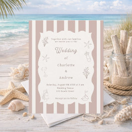 Met de hand getekende strand ivoorkleurige taupe t