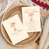 Met de hand getekende strandpalmboom Whimsical bru Kaart