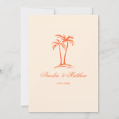 Met de hand getekende strandpalmboom Whimsical bru Kaart (Achterkant)