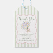 Met de Hand Getekende Streep Bloem Bruidsfeest Cad Cadeaulabel (Voorkant)