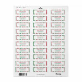Met de Hand Getekende Strepen Kerst Retouradres Etiket (Full Sheet)