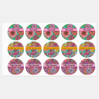 Met de hand getekende strijklabels voor een persoo labels