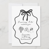 Met de hand getekende strik bloemige bruidsmeisje  kaart (Voorkant)