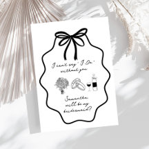 Met de hand getekende strik bloemige bruidsmeisje 