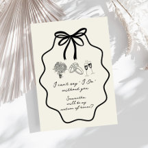 Met de hand getekende strik bloemrijke bruidsmeisj